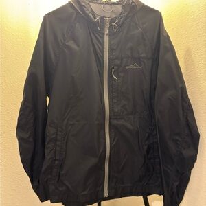 Eddie Bauer Black Windbreaker Jacket